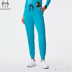 Figs Women's Teal High Waisted Zamora Jogger Pants